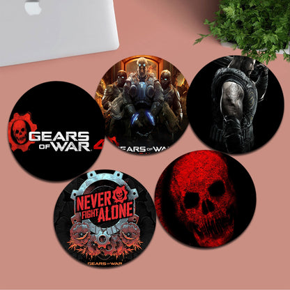 MINISO Gears Of War Mousepad Round Custom Skin Computer Desk Mat Table Pad Laptop Cushion Non-slip Office Desk Accessories