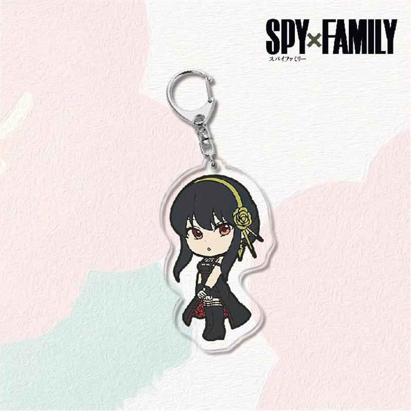 Kawaii Spy X Family Cosplay Keychain Twilight Yor Forger Anya Forger Keyring Cartoon Print Acrylic Key Chain Ring Anime Jewelry