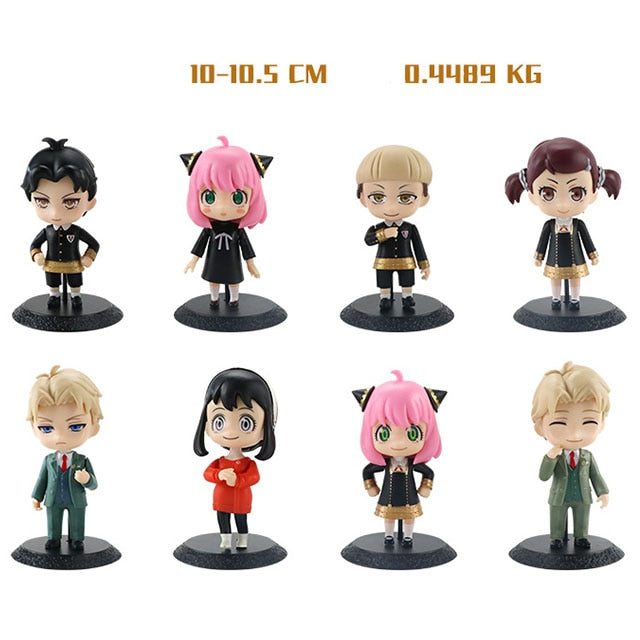 18CM Anya Forger PVC Replaceable Head Mini Spy X Family Figures Loid Forger Yor Forger Figurine Manga Doll Cute Toys