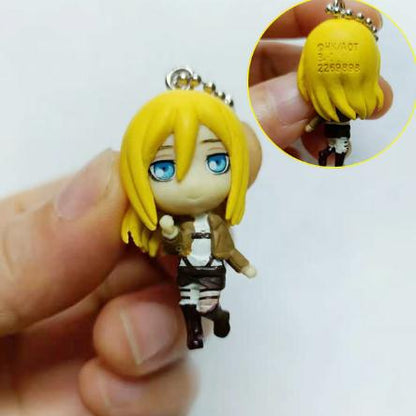 Action no Capsule Attack On Titan Mini Pendants Toys For Children Levi Armin Mikasa Eren The Giant Keyring Toys Collectible Gift