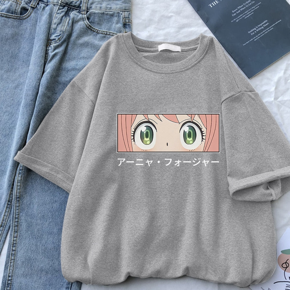 Spy X Family Forger Family Art Anime Women T Shirt Breathable Street T-Shirt Casual Harajuku Tee Tops Summer Street Short Sleeve