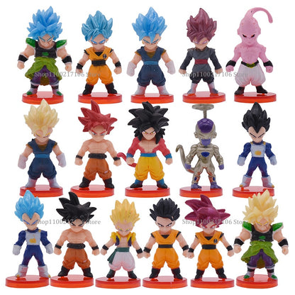 8/21pcs Dragon Ball Z Goku Vegeta Freeza Broly Action Anime Figure Draognball Super Saiyan Figura PVC Model Dolls Birthday Gifts