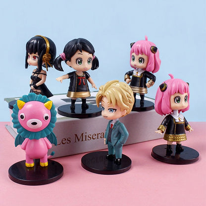 18CM Anya Forger PVC Replaceable Head Mini Spy X Family Figures Loid Forger Yor Forger Figurine Manga Doll Cute Toys