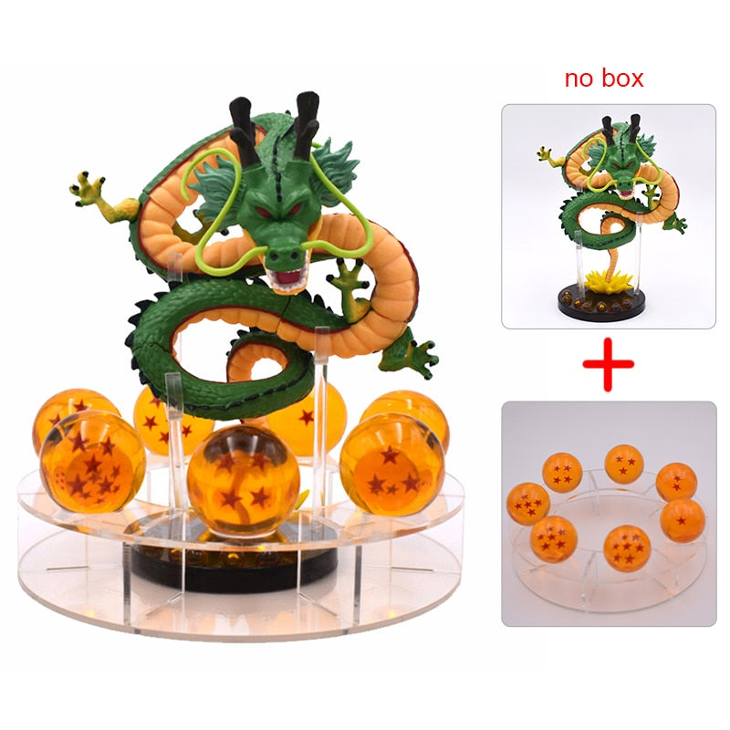 Dragon Ball Z Anime Shenlong Figures Set Esferas Del Dragon and 7 Stars Dragonball Balls 3.5cm Shelf Figurine Collection Model