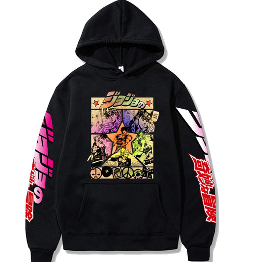 2022 Harajuku Jojos Bizarre Adventure Unisex Hoodies Japanese Anime JOJO Printed Men&#39;s Hoodie Streetwear Casual Sweatshirts