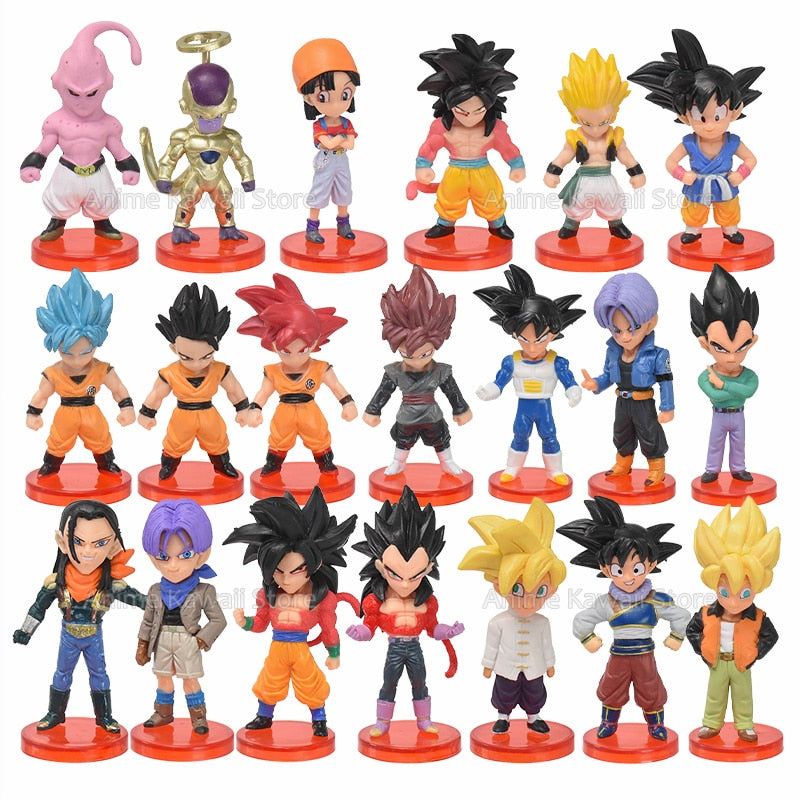 8/21pcs Dragon Ball Z Goku Vegeta Freeza Broly Action Anime Figure Draognball Super Saiyan Figura PVC Model Dolls Birthday Gifts