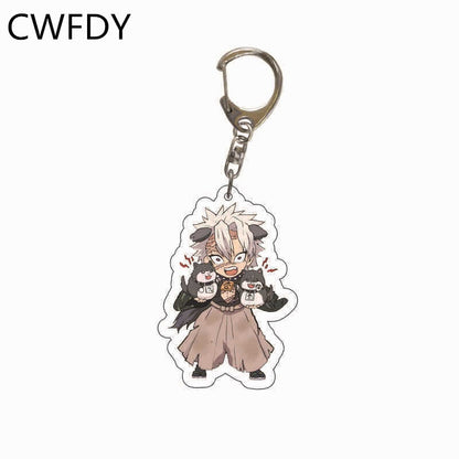 Anime Demon Slayer Kimetsu No Yaiba Keychain Kamado Tanjirou Kamado-Nezuko Tomioka Giyuu Acrylic Key Chain Cute Funny Cartoon