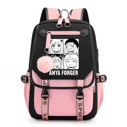 Spy X Family Anya Forger Anime Primary School Backpacks Waterproof Children School Bags Girls Travel Backpack SchoolBag Mochila