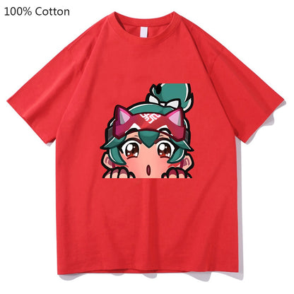 Kiriko Overwatch 2 T-shirts WOMEN 100% Cotton Kawaii/Cute T Shirts Hot Game Tshirts Handsome Short Sleeve Cartoon Fashion O-neck