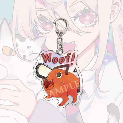 Kawaii Figures Anime Chainsaw Man Keychain Pochita Power Makima Angel Hayakawa Aki Key Ring 6cm Acrylic Charm Key Chain Llaveros