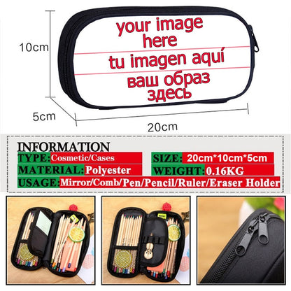 Anime Demon Slayer Kimetsu No Yaiba Canvas Purse Pencil Case Zipper Makeup Bag Pen Stationery Bag catoon Pencil Box