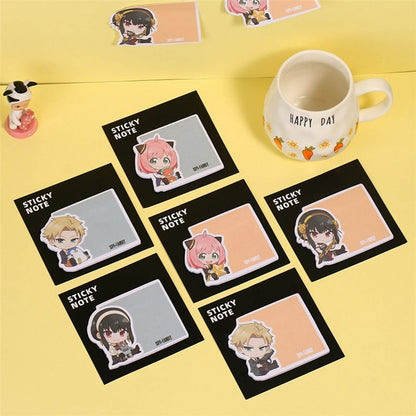 30 Sheets Anime Spy X Family Sticky Note Leave Message Memo Pad Stickers Tearable Memo Pads Notes Index Flags Tab Stationery