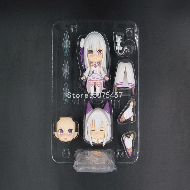 10cm Re: Zero in a Different World From Zero Anime Figure Emilia Action Figure 663# Rem Ram Figurine Collectible Model Doll Toys