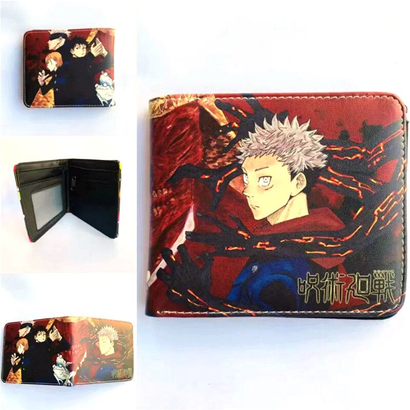 Anime Jujutsu Kaisen Wallet Fashion PU Leather Purse Itadori Yuji Fushiguro Megumi Cosplay Short Wallets Gift