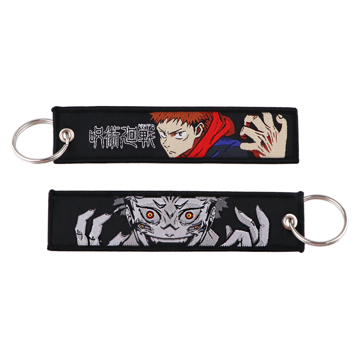 Jujutsu Kaisen Embroidered Cool Car Keychains for Men Keyring Anime keys Tag Women Man Fashion Accessories Jewelry Gifts