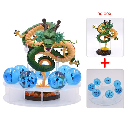 Dragon Ball Z Anime Shenlong Figures Set Esferas Del Dragon and 7 Stars Dragonball Balls 3.5cm Shelf Figurine Collection Model