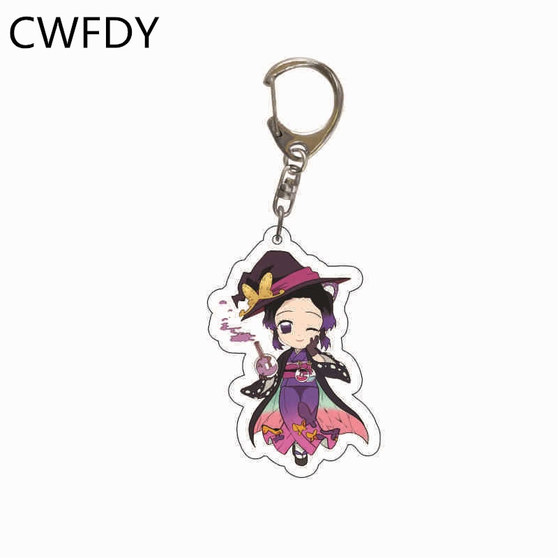 Anime Demon Slayer Kimetsu No Yaiba Keychain Kamado Tanjirou Kamado-Nezuko Tomioka Giyuu Acrylic Key Chain Cute Funny Cartoon