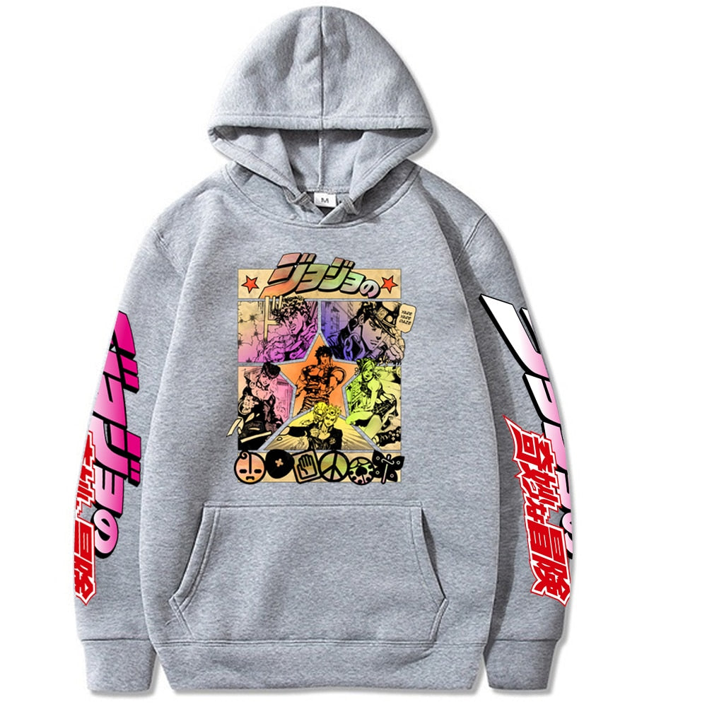 2022 Harajuku Jojos Bizarre Adventure Unisex Hoodies Japanese Anime JOJO Printed Men&#39;s Hoodie Streetwear Casual Sweatshirts