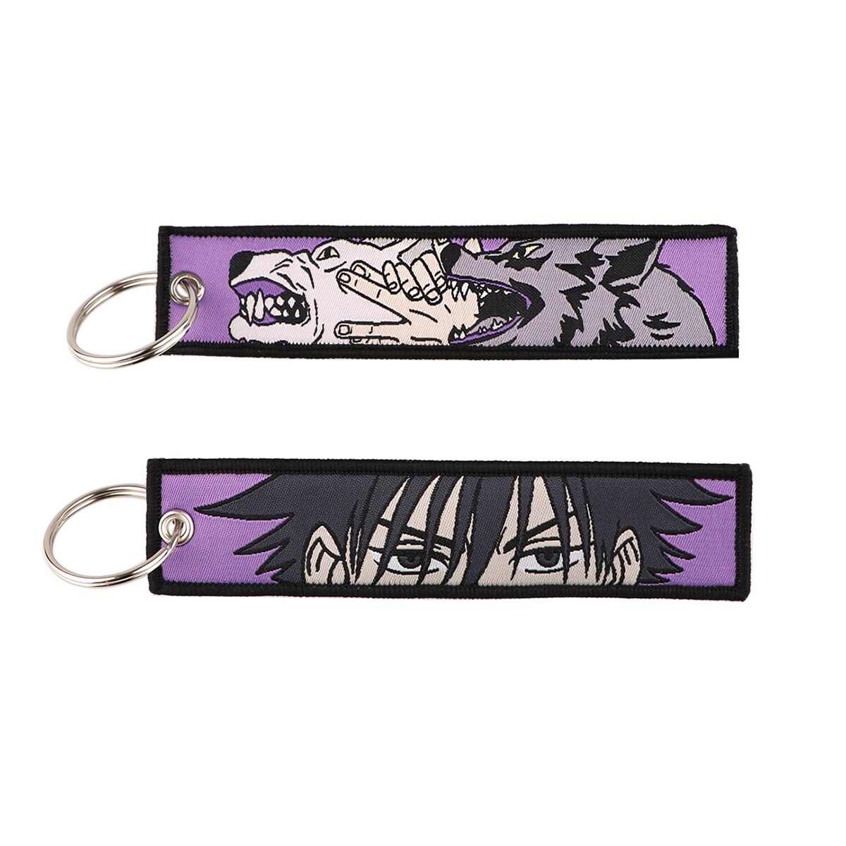 Jujutsu Kaisen Embroidered Cool Car Keychains for Men Keyring Anime keys Tag Women Man Fashion Accessories Jewelry Gifts