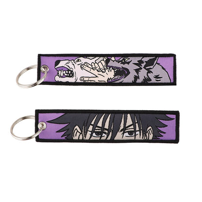 Jujutsu Kaisen Embroidered Cool Car Keychains for Men Keyring Anime keys Tag Women Man Fashion Accessories Jewelry Gifts