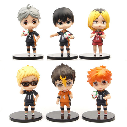 6Pcs Haikyuu!! Doll Model Toy Oikawa Tooru Kenma Kozume Anime Figures Q Version Doll Model Toys Ornaments Gift Cartoon Pvc Dolls