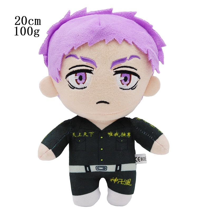 20cm Tokyo Revengers Plush Stuffed Toys Mikey Draken Hanagaki Takemichi Anime Figure Kawaii Dolls Kids Birthday Christmas Gifts