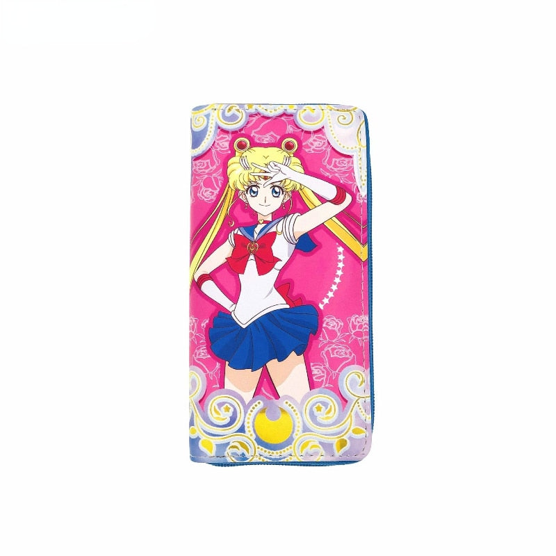 Anime Moon Cosplay Wallet Cute Sailor Cartoon Printed PU Leather Long Wallet