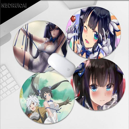 DanMachi Non-slip Round Speed Version Game Computer Keyboard Office Table Mat PC Laptop Mouse Mat For PC Mouse Carpet