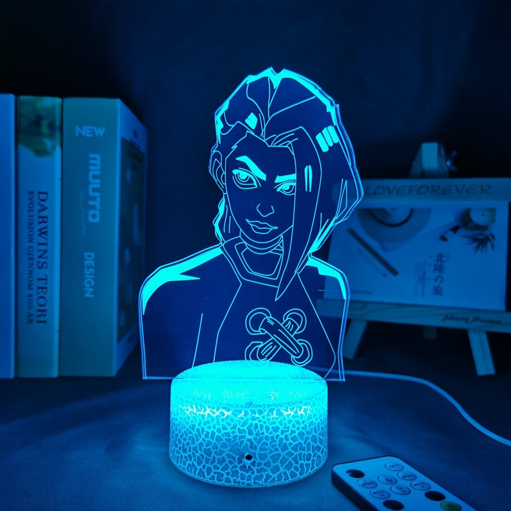 Game LOL League of Legends Runaway Loli JINX Anime Night Light Bedroom Decoration Kawaii Game Room Decoration Light