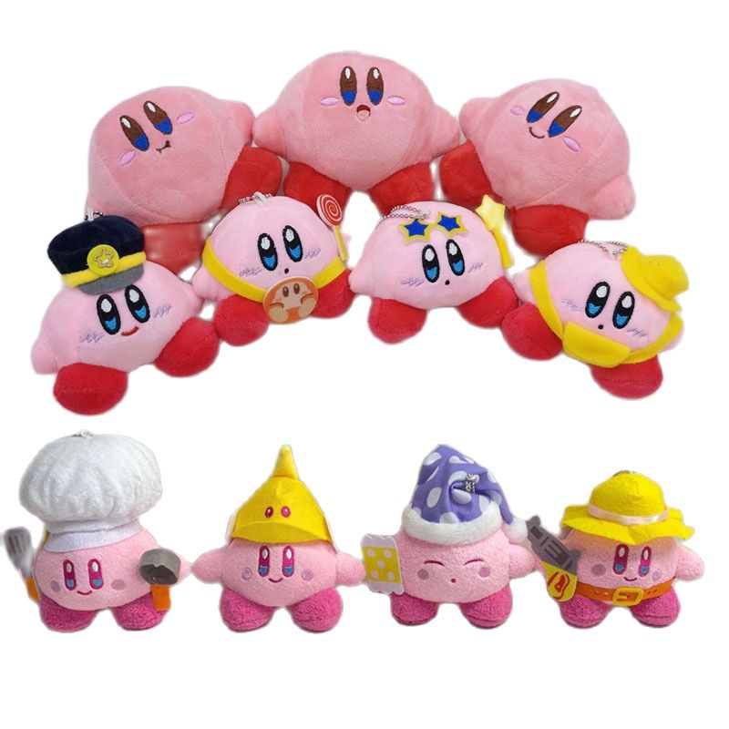 Wholesale 24pcs/lot 4inch Cute Cartoon Anime Star Kirby Stuffed Doll Plush Pendants Toys Gifts for Child