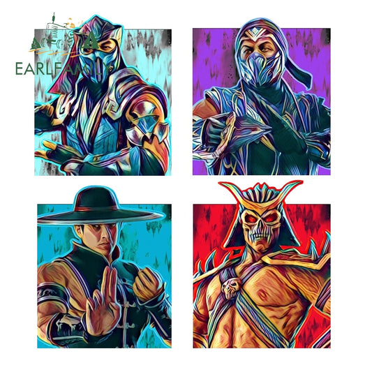 13cm ShaoKahn Sub-Zero KungLao NoobSaibot Mortal Kombat Arcade Game Car Stickers Personality Decal Bumper Car Goods