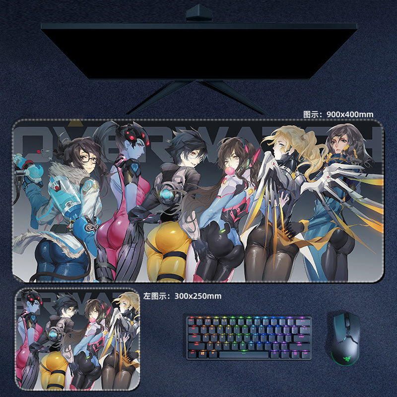 Gaming Overwatch Large Mouse Pad Dva Genji Hanzo Junkrat Mousepad Computer Laptop Gamer Pad PC Gaming Anime Accessories Desk Mat