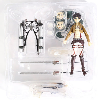 Figma Attack on Titan Eren Jaeger / Mikasa Ackerman / Levi Ackerman / PVC Action Figure Model Toy Figuirne