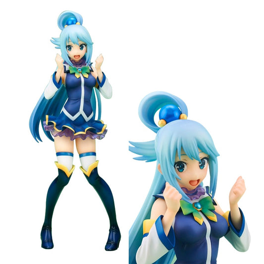 20CM Aqua Anime Konosuba Blessings for a Beautiful World Figure Cute With Fan Girl Standing Megumin Model Toys PVC Collection Gift Doll