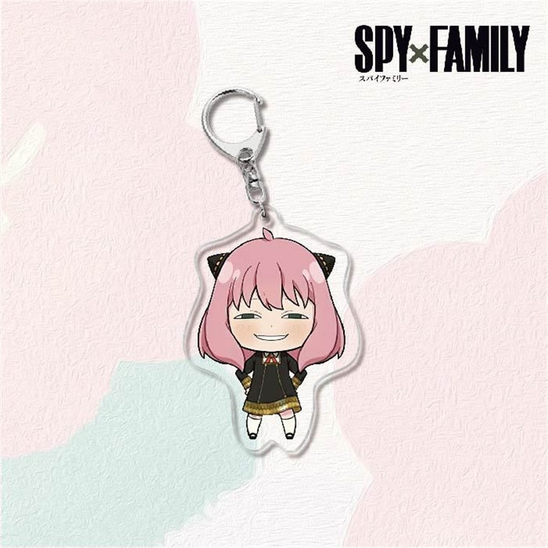 Kawaii Spy X Family Cosplay Keychain Twilight Yor Forger Anya Forger Keyring Cartoon Print Acrylic Key Chain Ring Anime Jewelry