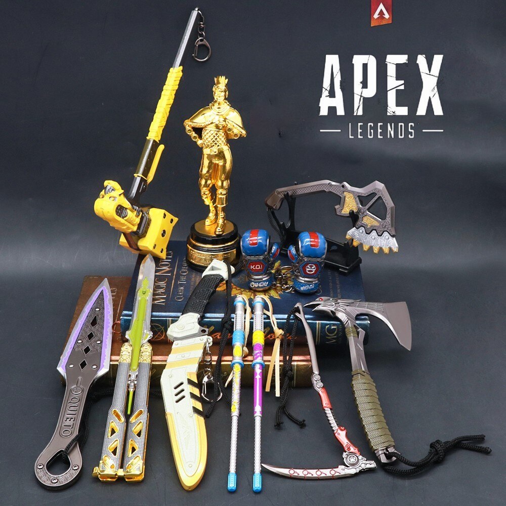 20pcs Apex Legends Heirloom Octane Game Keychain Weapon Butterfly Knife Biwon Blade Legacy Spear Kunai Raven Bite Model Kid Toys