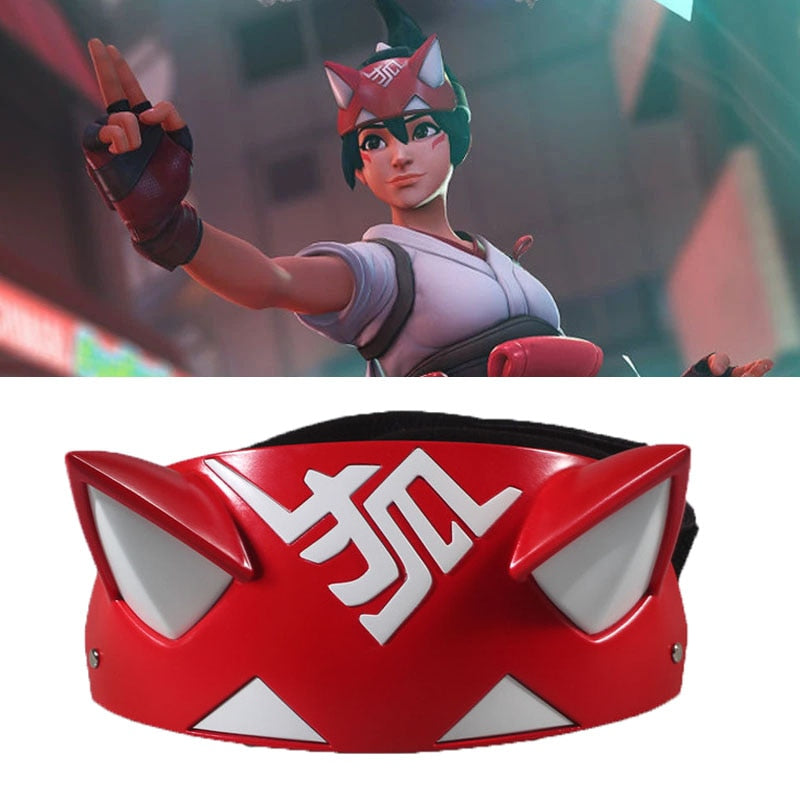 Anime Game Overwatch 2 Cosplay Kiriko Fox Mask Headband Adult Women Men New Funny Red Mask Halloween Christmas Party Gift Prop