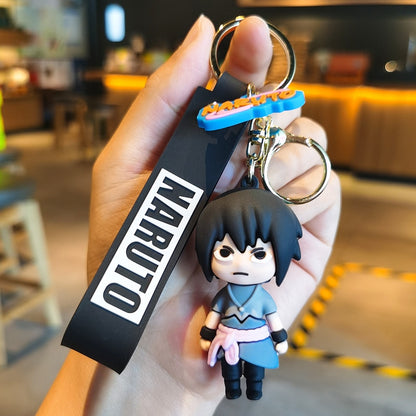 Cartoon Anime Naruto Action Figures Keychains  Sasuke Kakashi Key Pendant Cartoon Bag Pendant Doll Keychain