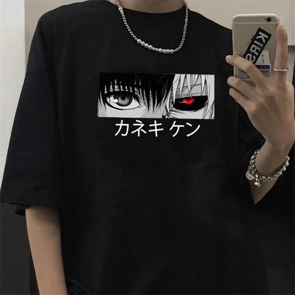 Japanese Anime Tokyo Ghoul Print Women T Shirt Kawaii Manga Graphic Tees Fashion Short Sleeve T-shirt Summer 90s Y2k Clothes Top