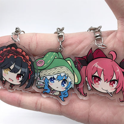 Anime DATE A LIVE Himekawa Yoshino Yatogami Tohka Tokisaki Kurumi Keychain Cosplay Accessories Pendant Cartoon Gift