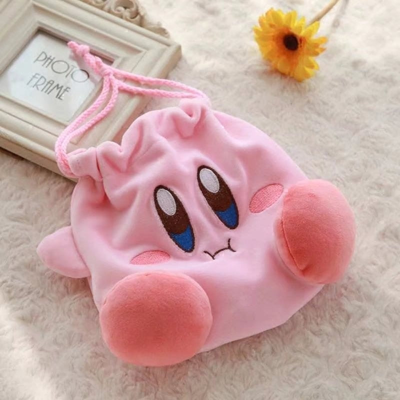 NEW Kawaii Anime Cartoon Star Kirby Plush Cosmetic Bag Cute Pink Plush Portable Storage Bag Coin Purse Girl&amp;Child Holiday Gifts