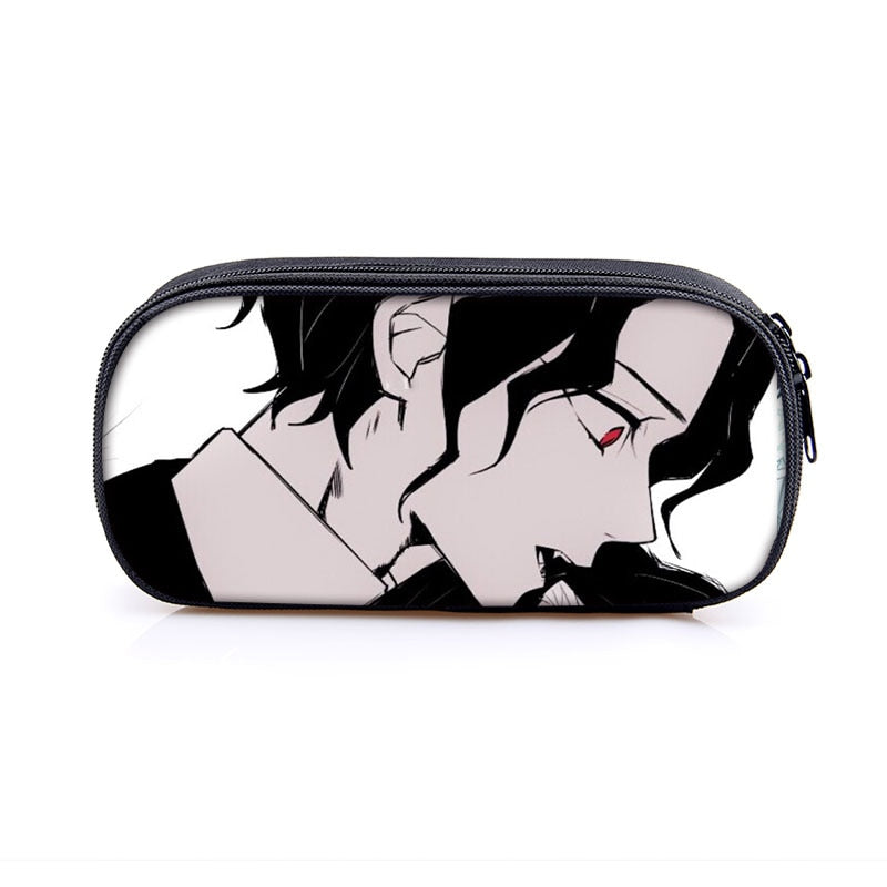 Anime Demon Slayer Kimetsu No Yaiba Canvas Purse Pencil Case Zipper Makeup Bag Pen Stationery Bag catoon Pencil Box