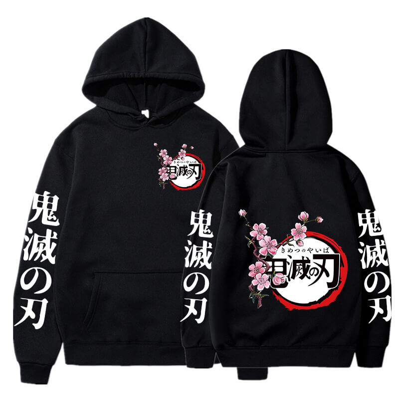 Hot Demon Slayer Kimetsu No Yaiba Hoodie Hip Hop Anime Pullovers Tops Loose Long Sleeves Autumn Man Cloth