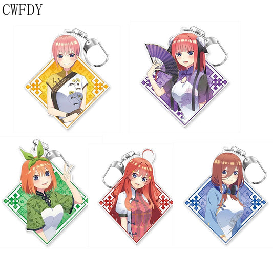 The Quintessential Quintuplets Keychain Anime Figure Nakano Ichika Nino Miku Yotsuba Itsuki Sisters Acrylic Charm Key Chain Gift