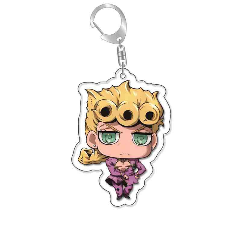 Anime Keychain JoJos Bizarre Adventure Man Key Chain for Women Accessories Cute Bag Pendant Key Ring Acrylic Cartoon Friends Gift