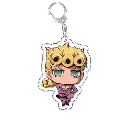 Anime Keychain JoJos Bizarre Adventure Man Key Chain for Women Accessories Cute Bag Pendant Key Ring Acrylic Cartoon Friends Gift