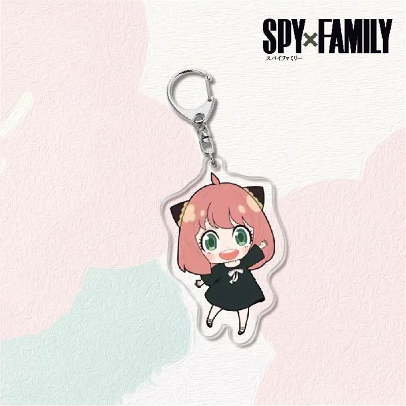 Kawaii Spy X Family Cosplay Keychain Twilight Yor Forger Anya Forger Keyring Cartoon Print Acrylic Key Chain Ring Anime Jewelry