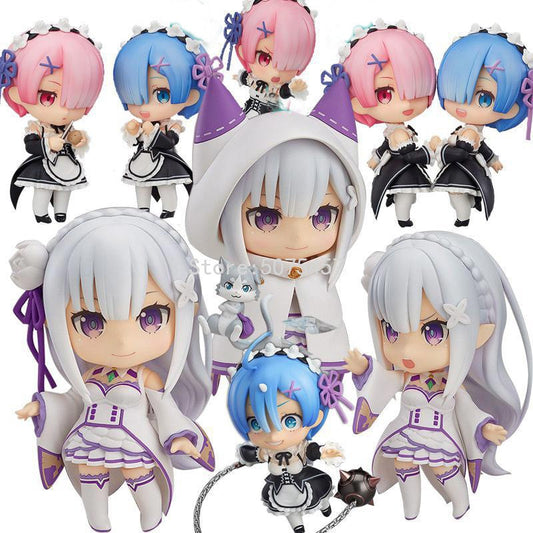 10cm Re: Zero in a Different World From Zero Anime Figure Emilia Action Figure 663# Rem Ram Figurine Collectible Model Doll Toys