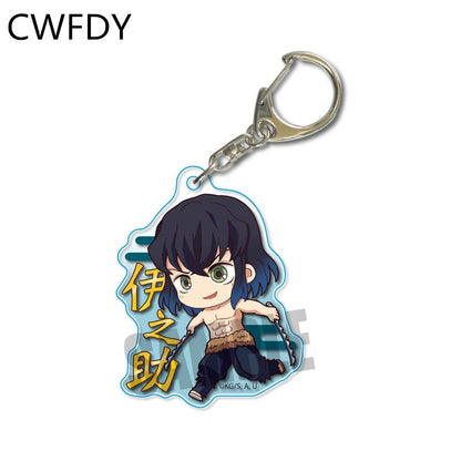 Anime Demon Slayer Kimetsu No Yaiba Keychain Kamado Tanjirou Kamado-Nezuko Tomioka Giyuu Acrylic Key Chain Cute Funny Cartoon