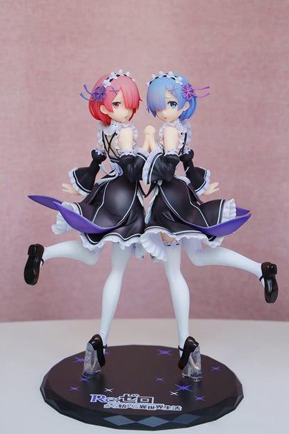 25cm Re: ZERO Starting Life in Another World Anime Figure Rem & Ram Twins Action Figure Rem/Ram Figure Collection Model Doll Toys